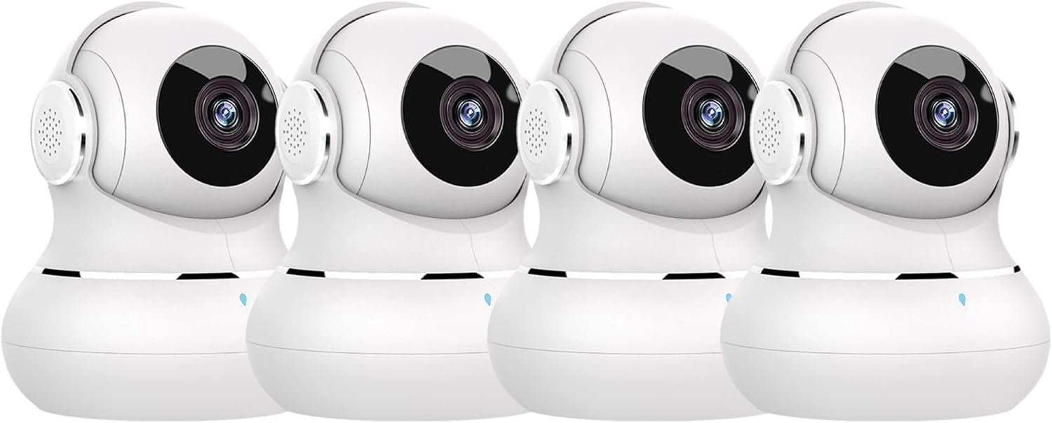 litokam Indoor Security Camera 4 Pack, 360° WiFi Cameras for Home Security, 2K Baby Monitor with Night Vision, Pet Nanny Cam with Motion Detection, 2-Way Audio
