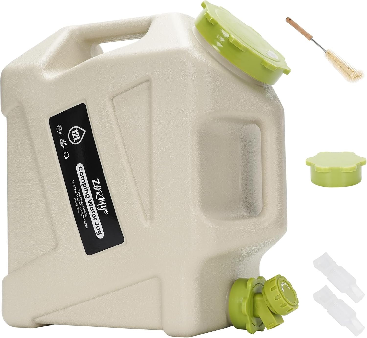 ZORMY 3.2 Gallon Camping Water Container with Spigot, Camping Water Jug, Portable Water Storage Container, BPA Free Large Emergency Water Storage for Camping, Vehicle, Car, Outdoor Hiking, Picnic