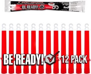 Windy City Novelties Be Ready 12 Hour Glow Sticks – Red – 12 Pack