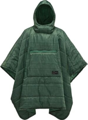 Therm-a-Rest One Size Honcho Poncho Wearable Hoodie Blanket, Green Print