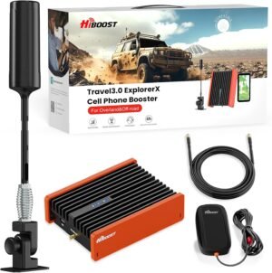 Cell Phone Signal Booster for Overland and Off-road Vehicle | Boosts 5G & 4G LTE for All Carriers – Verizon, AT&T, T-Mobile & More | Folding Antenna Mount | Ultra-stable Booster | FCC Approved