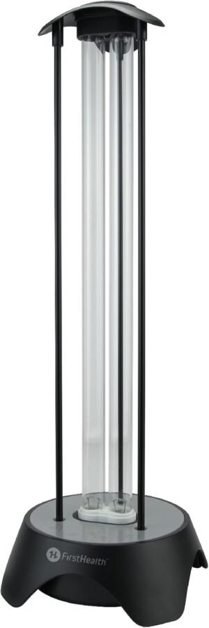 First Health Full Room UV Light Sanitizer & Motion Sensor, Disinfection UV Lamp & Remote Control Timer, Auto Shut Off for Home, Office, Gym, Hotel Rooms, Covers 430 Sq Ft