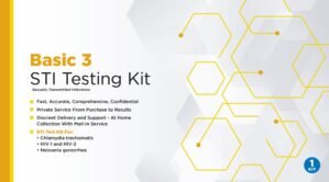 Basic (3) STD STI Panel Home Collection Kit: HIV 1/2, Chlamydia, Gonnorhea, White