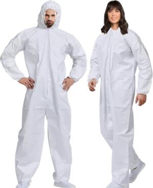 Hazmat Suits Disposable | 8 Size Options | With Hood – Heavy Duty Disposable & Breathable Coverall, PPE Suit