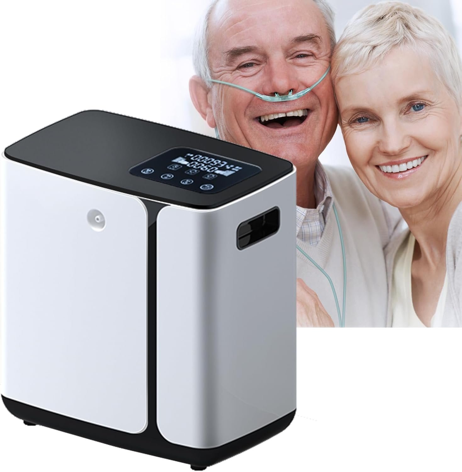 Stable Continuous Oxygen Concentrator Machine,Adjustale 1-8L Machine for Home Use Oxygen Generator with Timing Function/Complete Set of Accessories