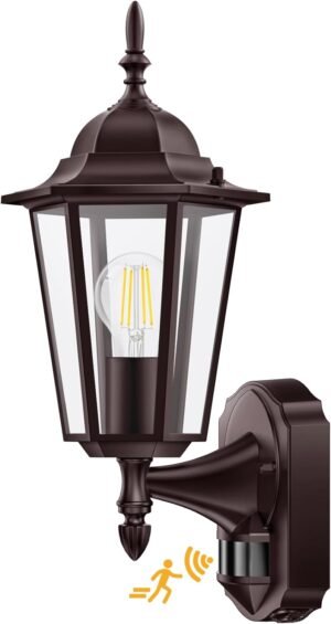 Lamomo Motion Sensor Outdoor Lights, Upgrade Dusk to Dawn Bronze Outdoor Light Fixture Wall Mounted, 100% Anti-Rust Aluminum Waterproof Porch Lights for Patio Front Door Garage