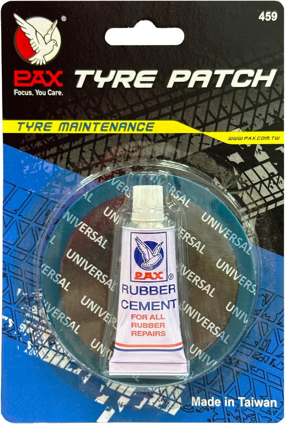 PAX 3Pcs 80mm Round Universal Tube and Tire Repair Patch Kit, for Radial and Bias Tires, Motorcycle, Automobile, Truck, Agricultural Vehicles, BMX, ATVs, River Floating, Inflatable Rubber