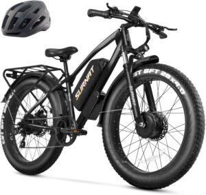 Electric Bike for Adults – 2000W 32mph Dual Motor Ebike 48V 32AH Dual Battery, 20*4.0″ Fat Tire Mountain E-Bike Electric Bicycle for Men, Hydraulic Disc Brake Full Suspension 7-Speed UL Certified