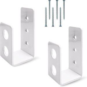 SecurityMan Heavy Duty 2×4 Door Barricade Brackets – Kick Proof Up to 700lbs, Install in Minutes -(2pc) Thick 3.5mm Iron Metal U Bracket – Gate Bar Holder for Indoor/Outdoor Door Security Brace Bar