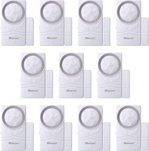 WSDCAM Door and Window Alarm for Home Wireless Alarm Security System Magnetic Alarm Sensor Close Door Reminder Loud 110 dB, 4-in-1 Mode Window Alarms 10 Pack