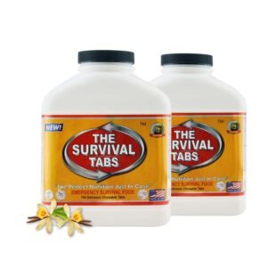 360 tabs Survival Tabs 30-day Emergency Survival MREs Meals Ready-to-eat Bugout for Travel Camping Boating Biking Hunting Activities Gluten Free and Non-GMO 25 Years Shelf Life – Vanilla Malt Flavor