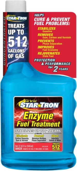 STAR BRITE Star Tron Enzyme Fuel Treatment – Concentrated Formula 32 Fl. Oz. – Treats up to 512 Gallons – Fuel Stabilizer & Treatment, Gasoline Stabilizer, Star Tron Marine Enzyme Fuel Treatment