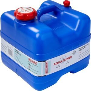 Reliance Products Aqua-Tainer 4 Gallon Rigid Water Container, Blue, 11.3′ x 11.0 Inch x 10.8 Inch
