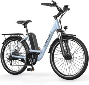 Electric Bike for Adults, 26″ 1000W Peak City Cruiser Ebike, 21.7MPH 50 Miles Commuter Electric Bicycle with 48V 374.4WH Removable Li-ion Battery, Adjustable Stem, Rear Rack, Fenders, 7-Speed