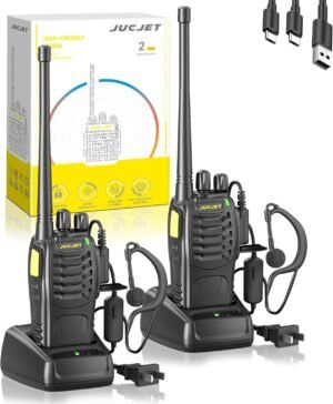 888HD Upgrade Version, 416-469MHz Single-Band Walkie Talkie, 16 Pre-Programmed Channels, Features One-Click Matching, Voice Noise Reduction, and Digital Encryption Communication (2-Pack)