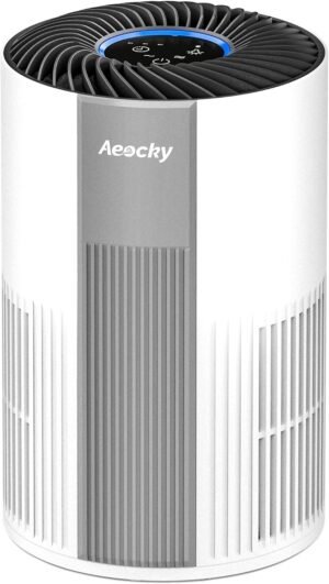 With YearChange 5-in-1 Washable Filter, AEOCKY H13 HEPA Air Purifier for Home Bedroom Dorm, Portable Air Cleaner, Quiet as Pink Noise, Aroma Box, for Pollen Smoke Dust Pet Dander Odor Office Desktop