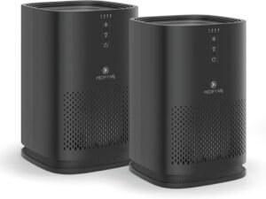 Medify MA-14 Air Purifier with True HEPA H13 Filter | 428 ft² per Hour for Smoke, Odors, Pollen, Pets | 99.9% Removal to 0.1 Microns | Black, 2-Pack