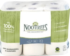 Bamboo Toilet Tissue, Tree Free, 100% Biodegradable, Sustainable, Renewable and FSC Certified 3-ply Toilet Paper, 220 Sheets, 12 Rolls, Pack of 1