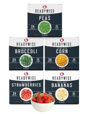 ReadyWise Emergency Food Supply, Freeze-Dried Survival-Food Disaster Kit, Camping Food, Prepper Supplies, Emergency Supplies, Freeze-Dried Fruit-and-Vegetable Kit, 20-Year Shelf Life, 120 Servings