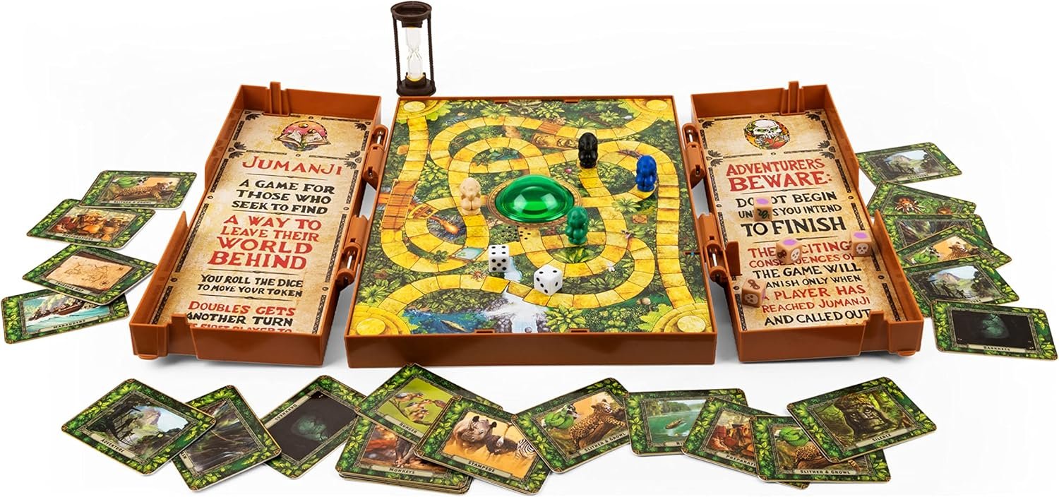 Jumanji Deluxe Game, Immersive Electronic Version of The Classic Adventure Movie Board Game, with Lights and Sounds, Family Game Night Game for Kids & Adults Ages 8 and up
