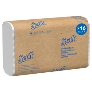Scott® Professional Multifold Paper Towels, Bulk (01840), with Absorbency Pockets, 9.2″ x 9.4″ sheets, White, Compact Case for Easy Storage (250 Sheets/Pack, 16 Packs/Case, 4,000 Sheets/Case)