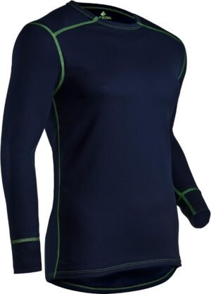 Indera Men’s Mesh Knit Performance Thermal Underwear Top with Silvadur, Navy, X-Large