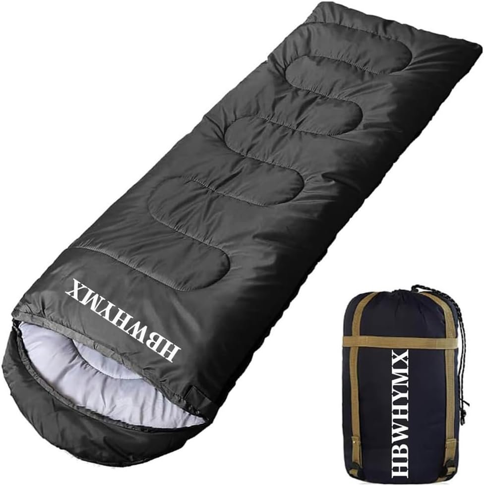 Black Sleeping Bags for Adults Backpacking Lightweight Waterproof- Cold Weather Sleeping Bag for Warm Camping Hiking Outdoor Travel Hunting with Camping Sleeping Bag (Black1, 86 x 31.5inches)