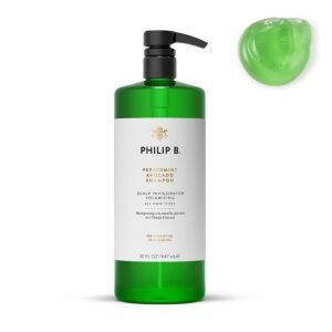 PHILIP B Peppermint Avocado Shampoo, 32 fl. oz. (947 ml) – Volumizing & Clarifying Shampoo for Dry to Oily Hair and Scalp, Non-Stripping