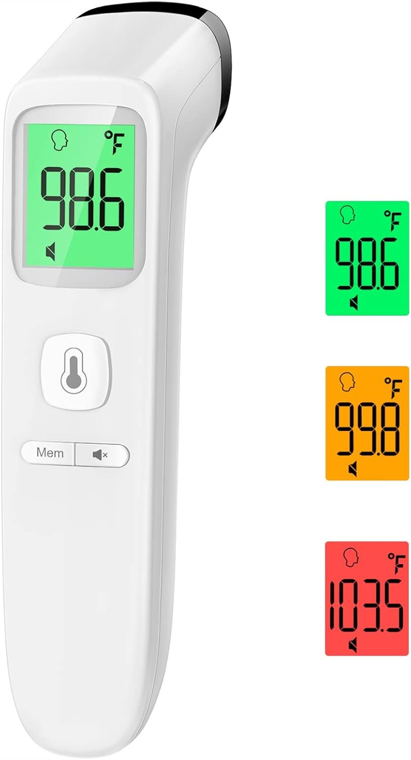 No-Touch Thermometer for Adults and Kids, Accurate Digital Baby Thermometer, FSA HSA Eligible, Fever Alarm & Silent Mode, 2 in 1 Forehead & Object Mode