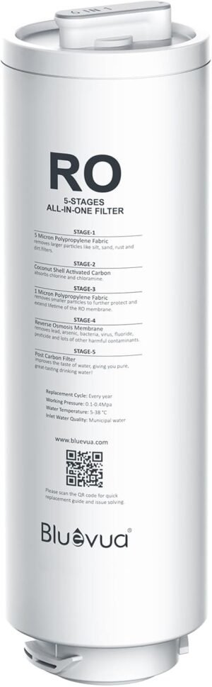 Bluevua Reverse Osmosis System Countertop RO100ROPOT-Lite Replacement Filter