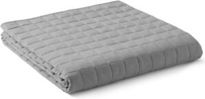 YnM Cooling Weighted Blanket — Heavy 100% Oeko-Tex Certified Cooling Nylon/PE with Premium Glass Beads (Grey Quill, 48″x72″ 15lbs), Suit for One Person(~140lb) Use on Twin/Full Bed
