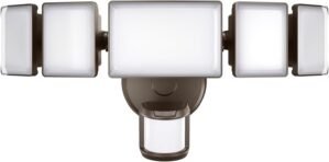 Olafus 100W Motion Sensor Outdoor Lights, 10000LM 6500K Daylight Flood Lights Outdoor Motion Sensor, Dusk to Dawn Outdoor Lighting, IP65 Waterproof Motion Detector Lights for Outside, Brown