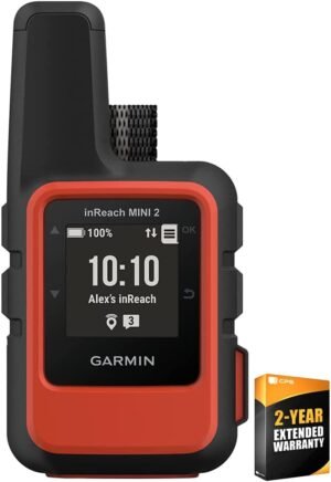 Garmin 010-02602-00 inReach Mini 2 Portable Satellite Communicator/GPS Navigator, Flame Red Bundle with 2 YR Premium Extended Service Protection Plan