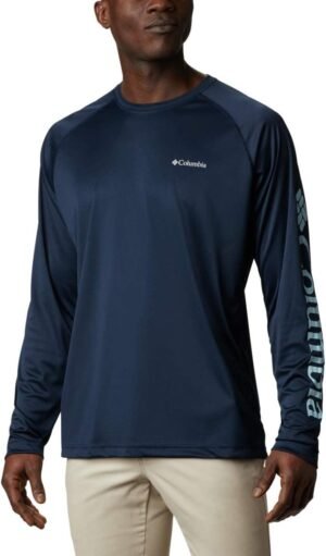 Columbia Men’s Fork Stream Long Sleeve Shirt, Collegiate Navy/Sky Blue, XX-Large