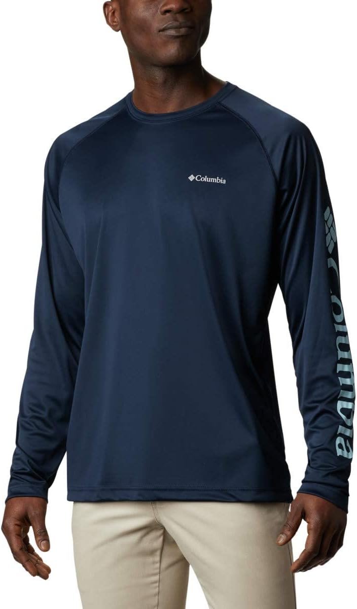 Columbia Men's Fork Stream Long Sleeve Shirt, Collegiate Navy/Sky Blue, XX-Large