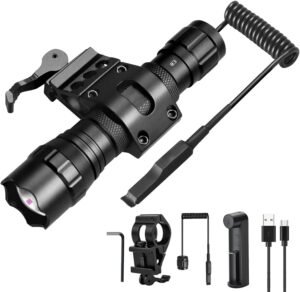 WINDFIRE IR Flashlight 940nm Illuminate Flashlights for Night Vision LED Infrared Tactical Hunting Picatinny Rail Mount Flash Lights with Remote Pressure Switch (Used with Night Vision Devices)