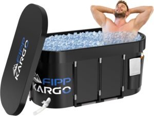 Ice Bath Tub for Athletes – 129 Gal Cold Plunge Tub for Recovery, Portable Bathtub Adult, Outdoor Large Oval Ice Plunge for Ice Bath, Cold Tub for Home, Gyms, Indoor, and Cold Water Training