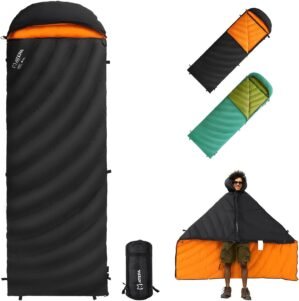 ATEPA Ultralight 650 Fill Power Down Sleeping Bag for Adults, 3 Season Cold Weather & Warm Compact Sleeping Bag with Compression Sack for Backpacking, Hiking, Camping
