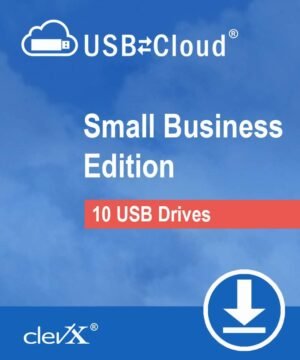 ClevX USBtoCloud – Small Business (SMB) – Automatic Cloud Backup for portable drives – 1 year, up to 10 portable USB Flash drives or external HDD/SSD devices
