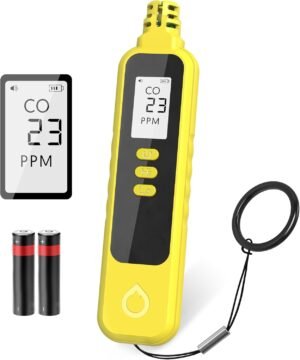 Carbon Monoxide Detectors, Portable CO Detector Battery Powered, Handheld Carbon Monoxide Monitor Alarm Detector with LCD Display for Home/Outdoor/Travel (Batteries Included)