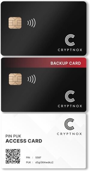 Ultra Secure Crypto Wallet Pack Of 2, Trusted Cold Storage Wallet for Bitcoin, Ethereum, NFT’s & More Coins Via Card NFC Tap, Biometric Pairing, Rapid 23-Second Dual Card Initialization