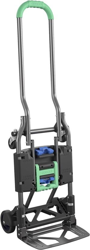 COSCO Shifter Multi-Position Folding Hand Truck and Cart, 300 lb. Weight Capacity, Green, 12222PBG1E
