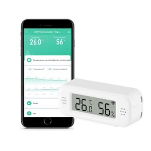 WiFi Thermometer Hygrometer Indoor: Smart Temperature Sensor, Digital Temperature Humidity Monitor with Smart App & Data Recording, Compatible with Alexa, for Bedroom Greenhouse Cellar (1 Pack)