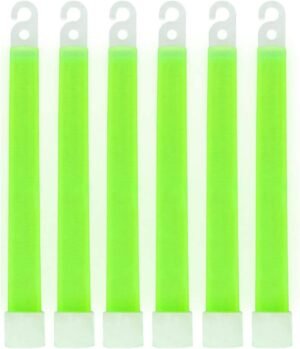 MediTac Green Glow Sticks, Premium Bright 6” Snap & Light Sticks, 12 Hour-6 Pack