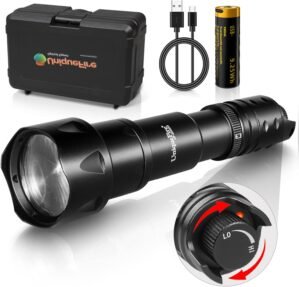 UniqueFire 2002D Vcsel 850nm IR Illuminator Flashlight Lights for Night Vision,Fresnel Lens Zoomable Infrared Illuminator IR Spotlight,Rapid Dimmer Switch, Max Lighting 1000M