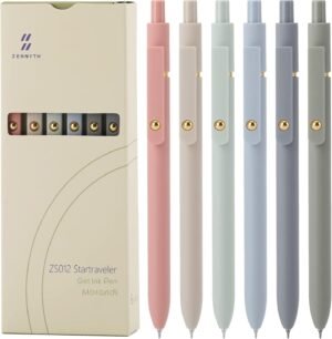 Ddaowanx Gel Pens, 6 Pcs 0.5mm Quick Dry Black Ink Pens Fine Point Smooth Writing Pens, Cute Office School Supplies Gifts for Women