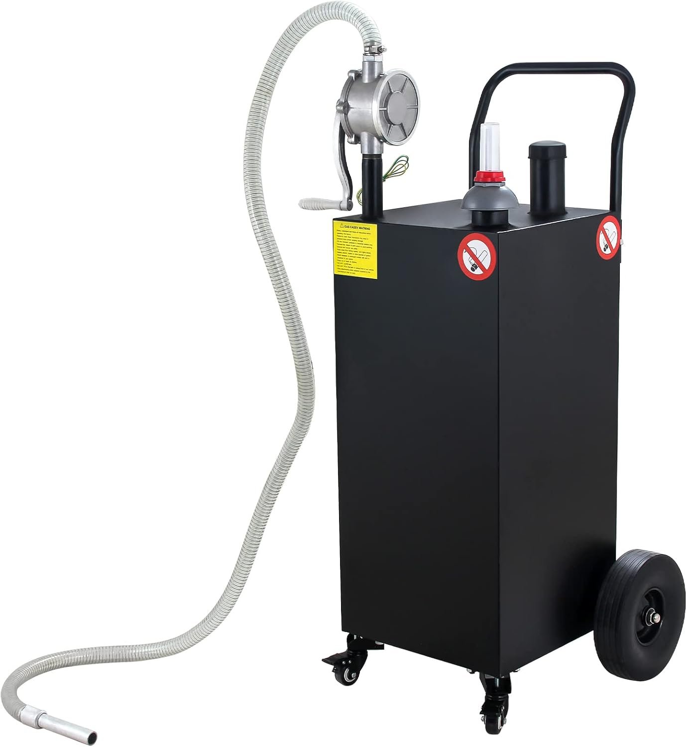 30 Gallon Gas Caddy, Portable Fuel Storage Tank, Large Gasoline Container Diesel Can with Pump Rolling and Solid Rubber Wheels for Boat ATV Car Motorcycle UTV