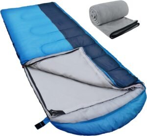 XL 10 Degree Sleeping Bags Waterproof for Adults 350GSM Machine Washable with Compression Sack for 3-4 Season Camping Outdoor