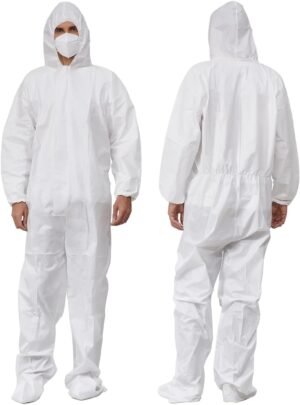 Greenour Hazmat Suits with Hood and Boots Disposable Heavy-duty Coveralls Paint Suits 2 Pack / 10 Pack