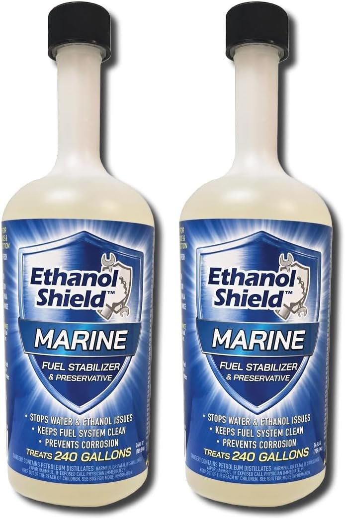MARINE Fuel Stabilizer & Preservative - 2 PACK (2-24 oz bottles) - Full Fuel Cleaner - Fuel Injector Cleaner - Removes Water- Protects Fuel System - Each bottle treats 240 gallons